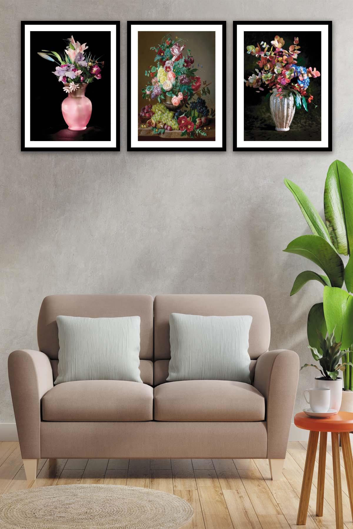 Gül Ve Üzüm Temalı Tablo Seti