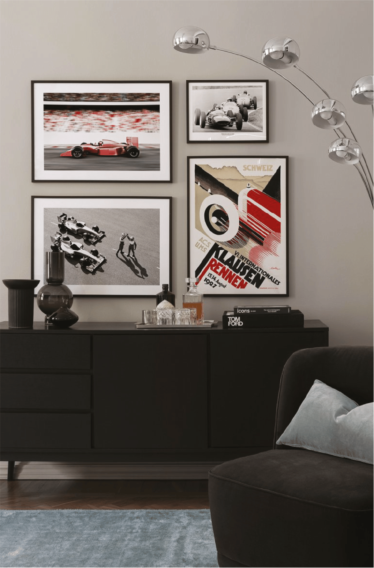 Formula 1 Temalı Siyah Çerçeve Görünümlü Tablo Seti