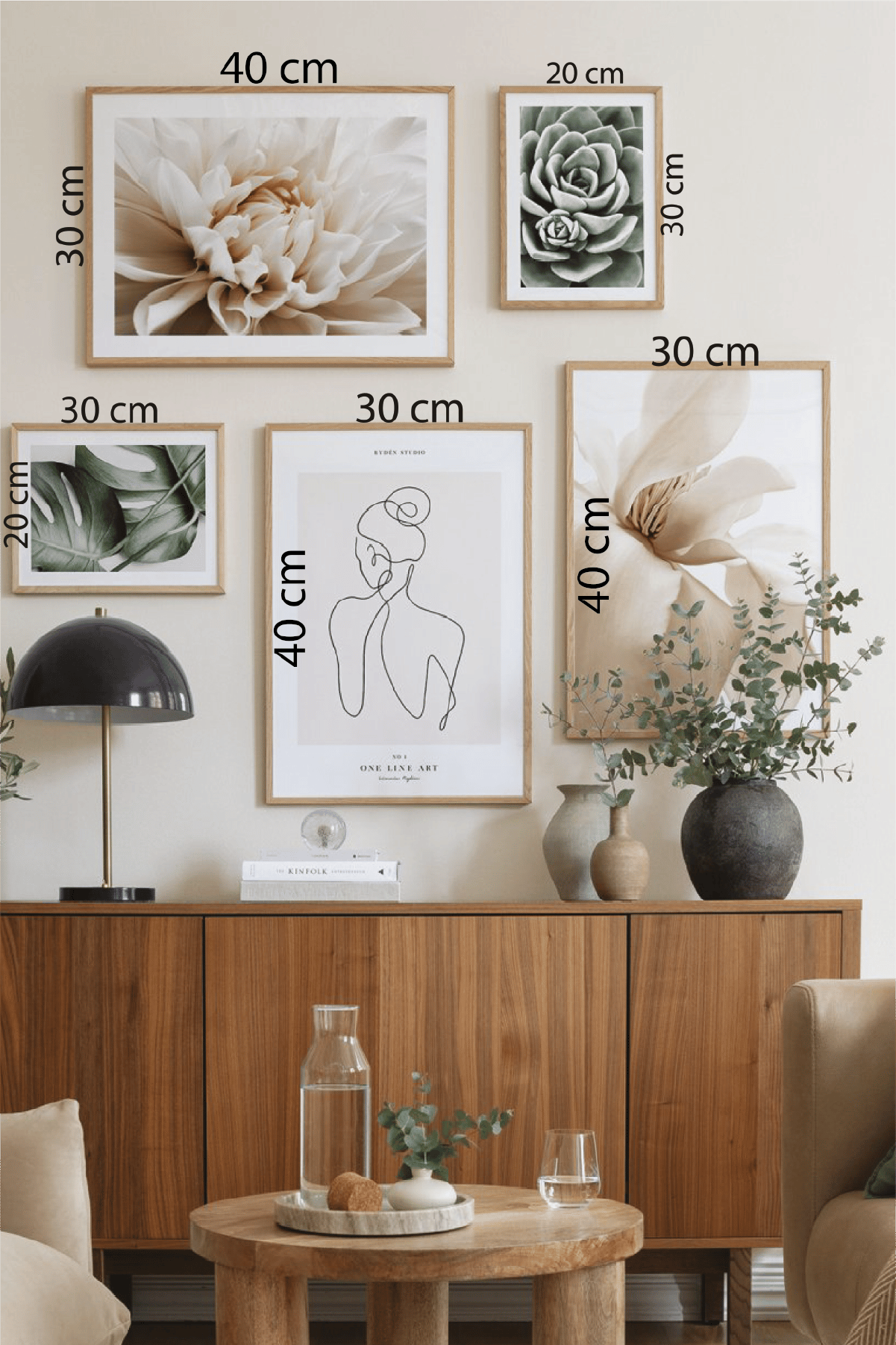 5 Parça Gül Ve Botanik Temalı Ahşap Çerçeve Görünümlü Tablo Seti