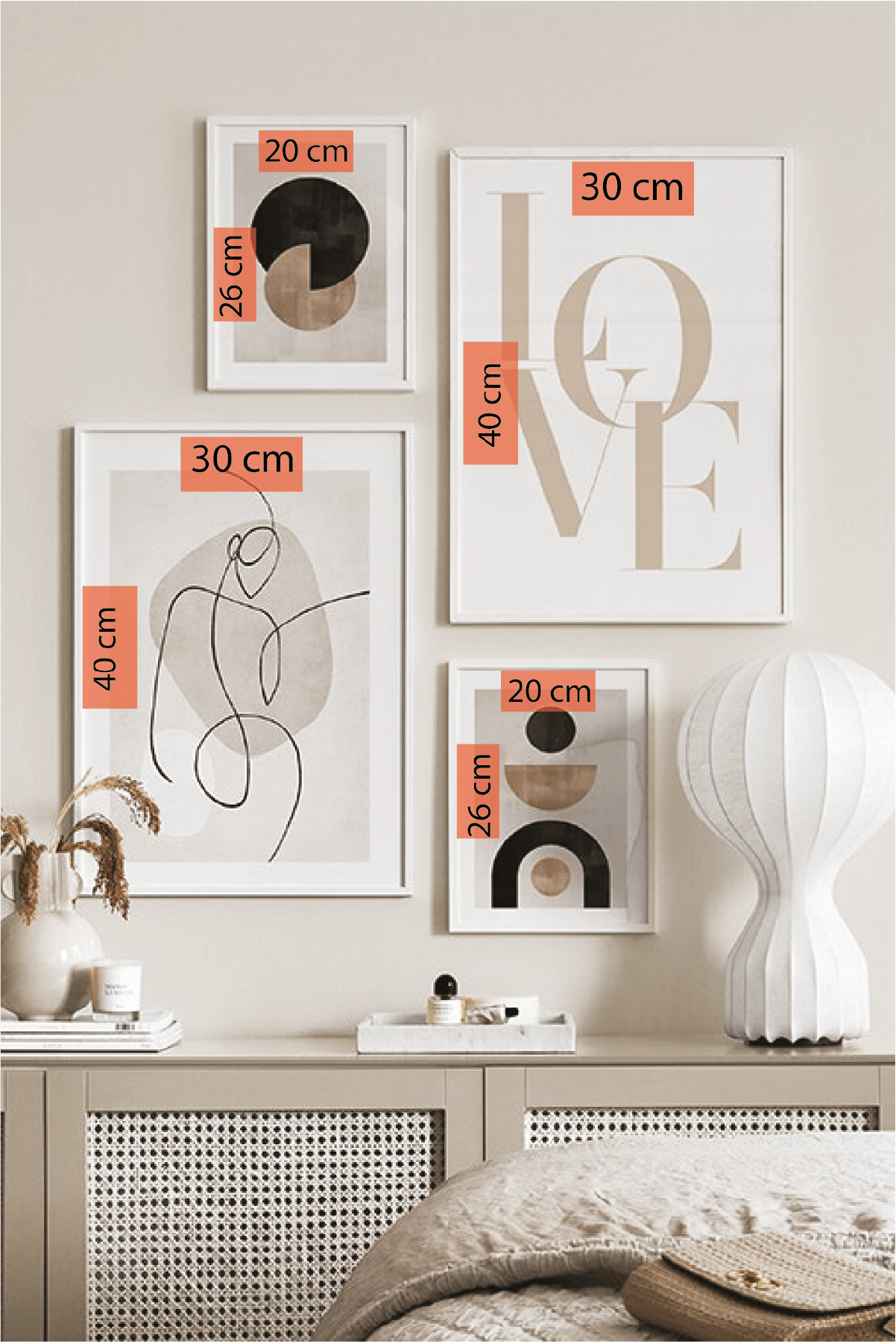 Love Ve Line Art Temalı Tablo Seti