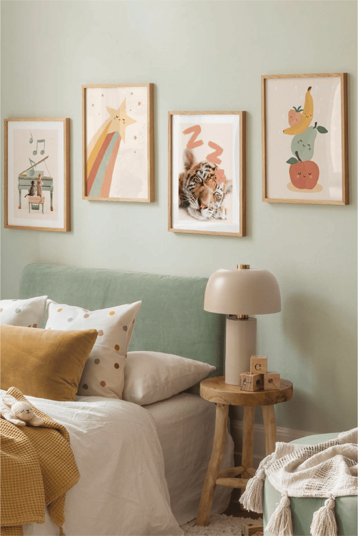 4 Parça Piano Ve Modern Sanatsal Tarzda Ahşap Çerçeve Görünümlü Tablo Seti