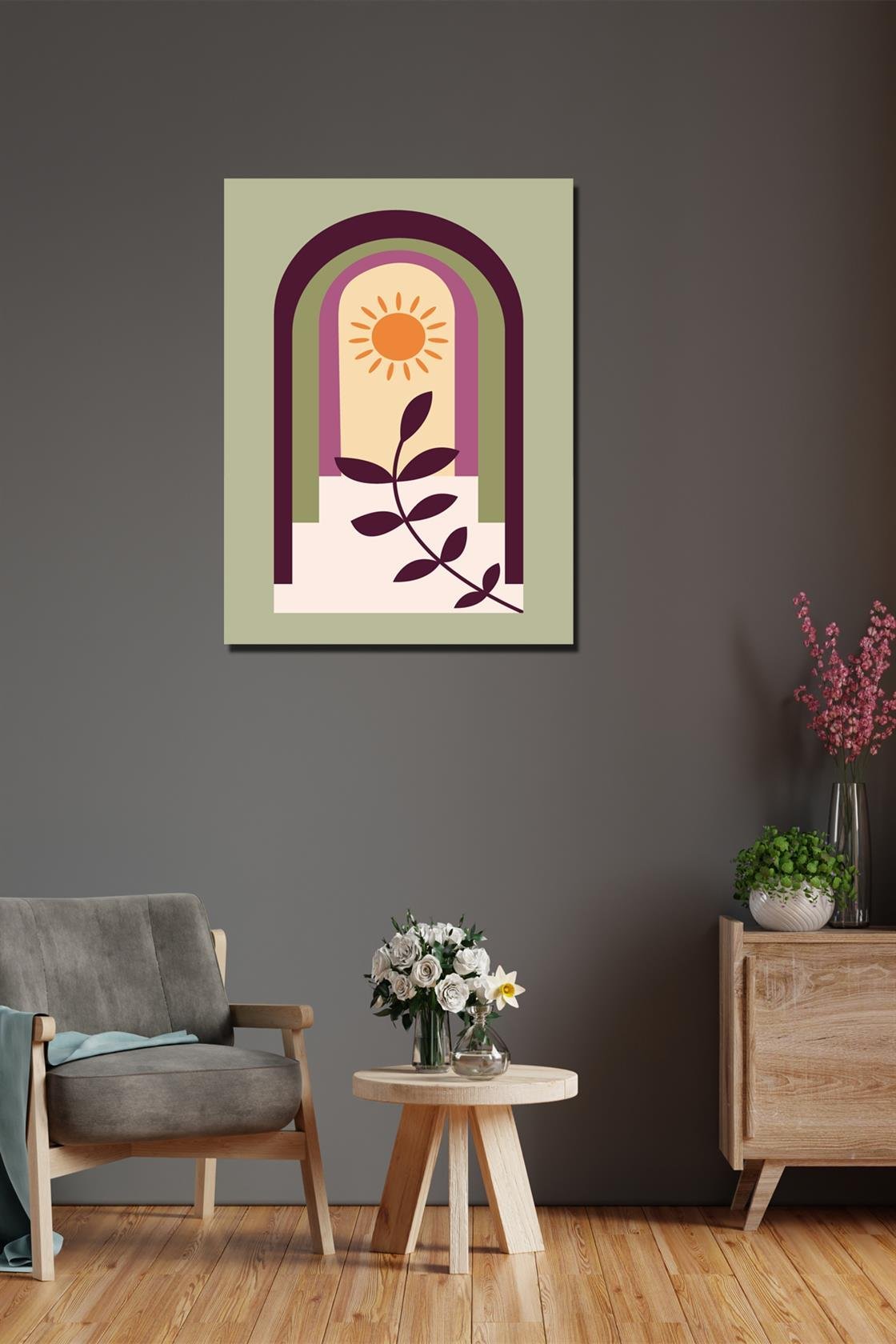 3 Parça modern tarzda dijital baskı tablo seti