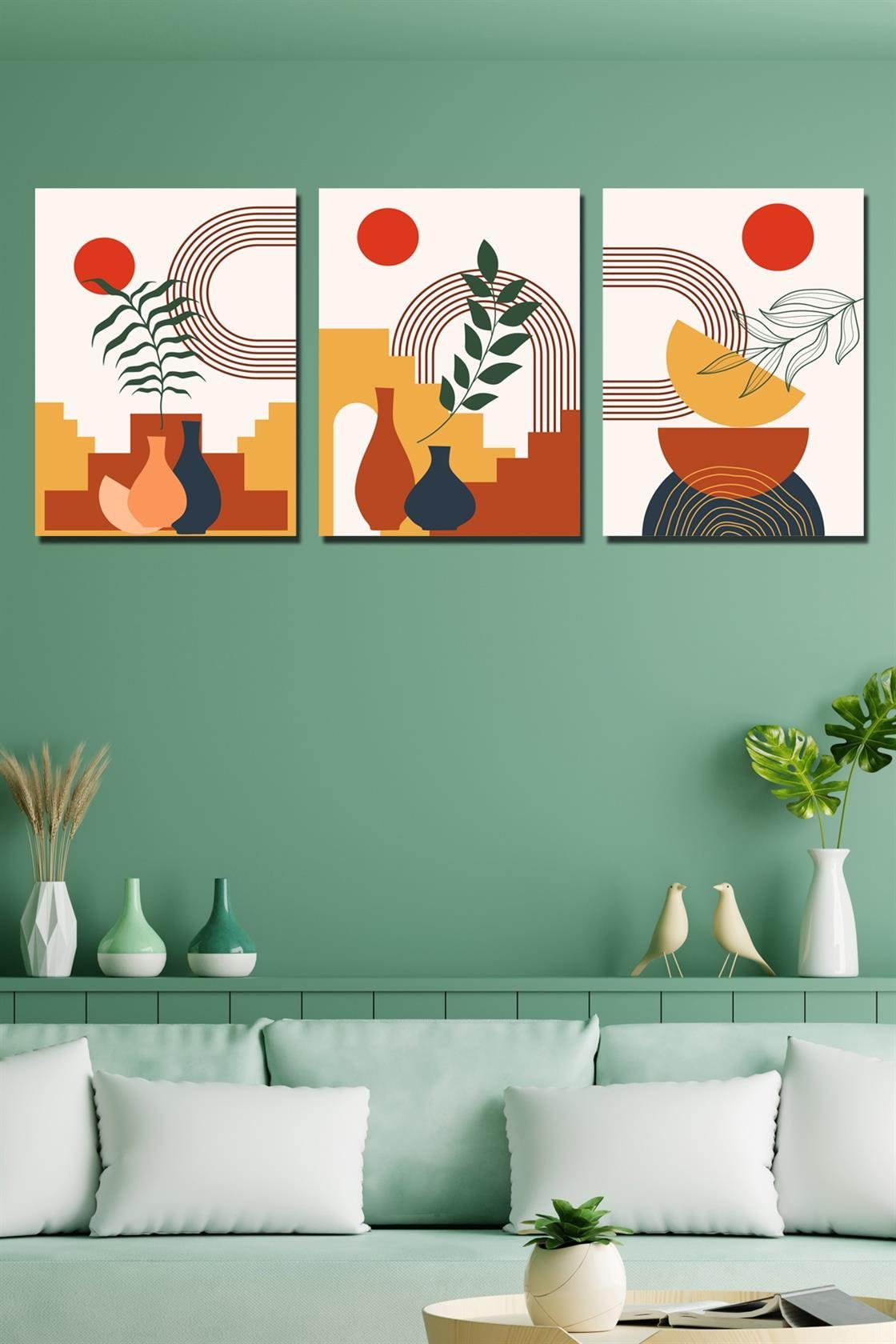 Bohem tarzı sanatsal dijital baskı tablo seti