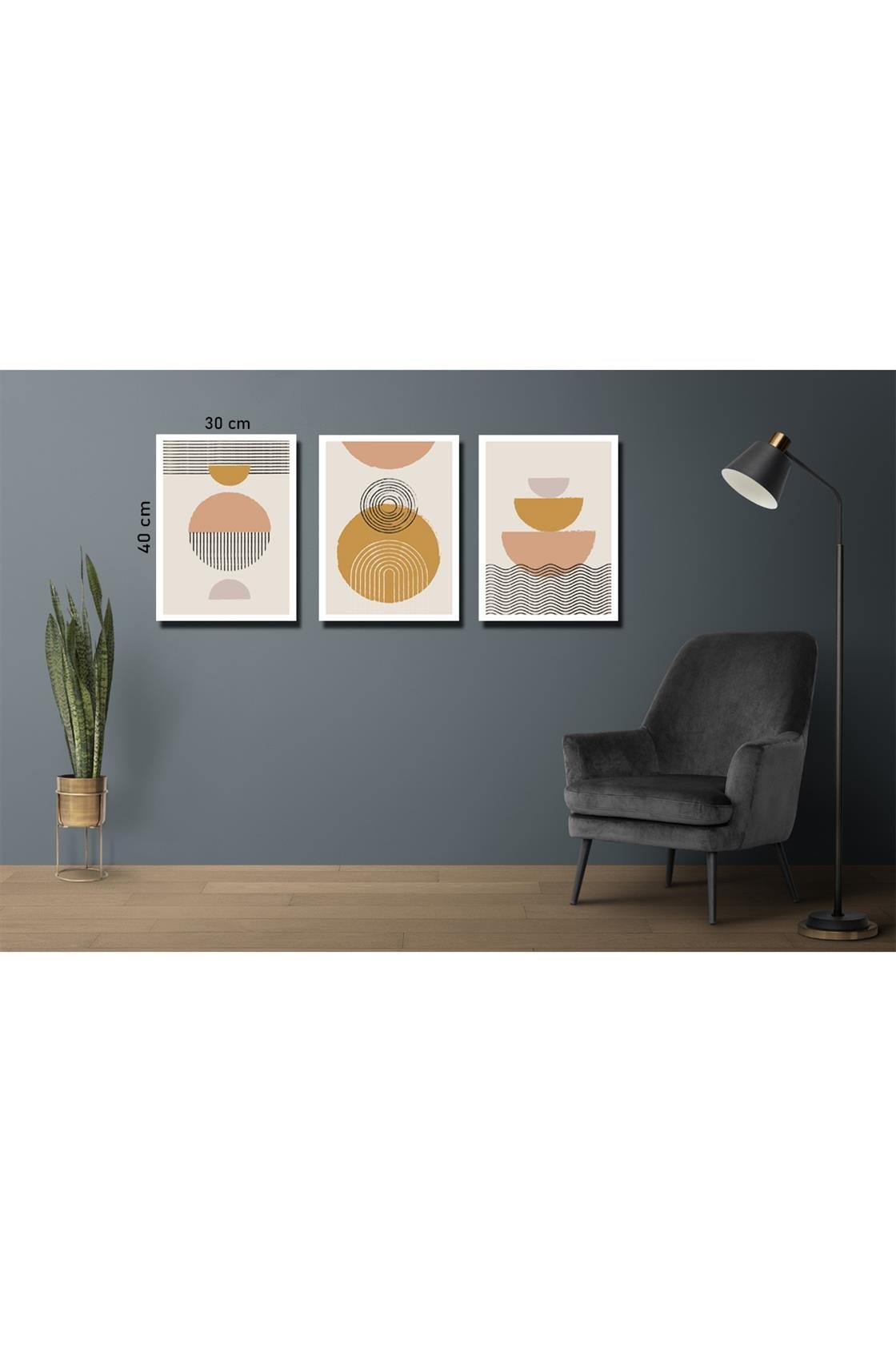 3'lü Sanatsal duvar tablo seti mdf 3mm