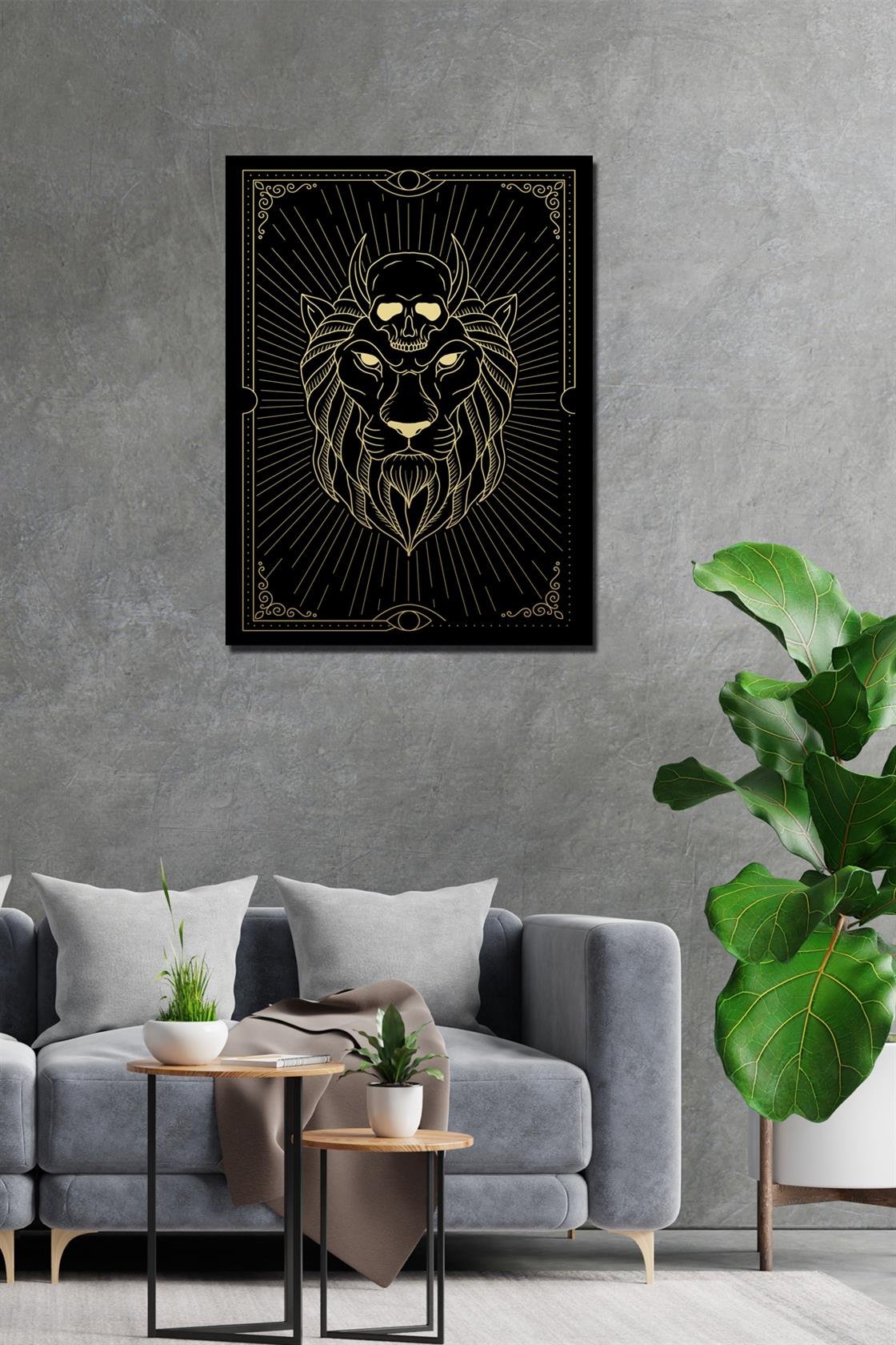 Gold serisi aslan yüzü tablo