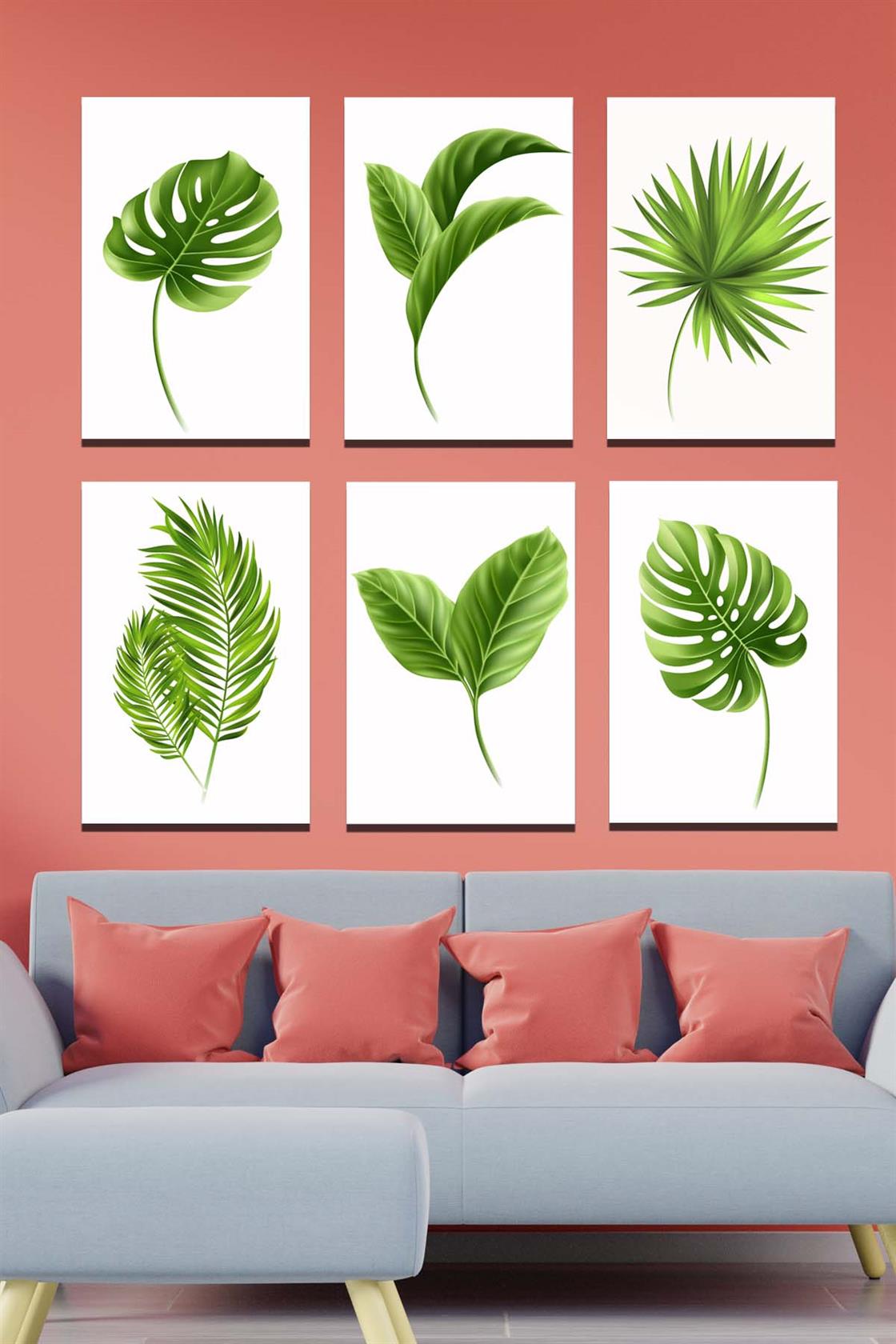 6 Parça tropical tablo seti dijital baskı