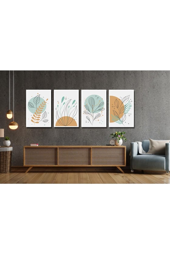 Çiçek desenli 4'lü tablo seti 3mm mdf