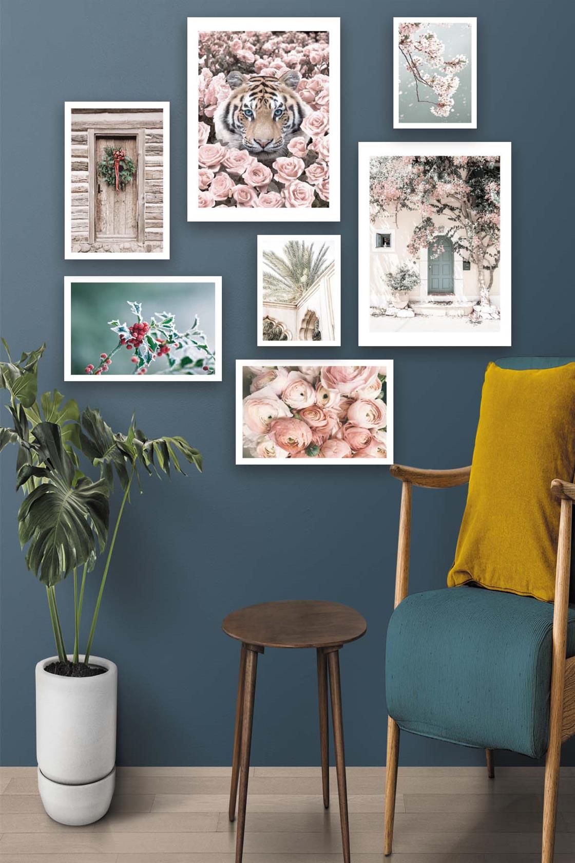 Kaplan Ve Gül Temalı Tablo Seti