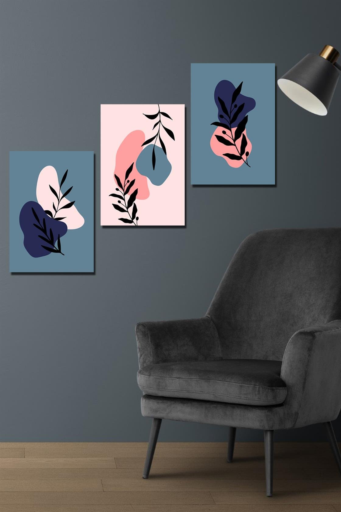 3 parça bohem modern tablo seti