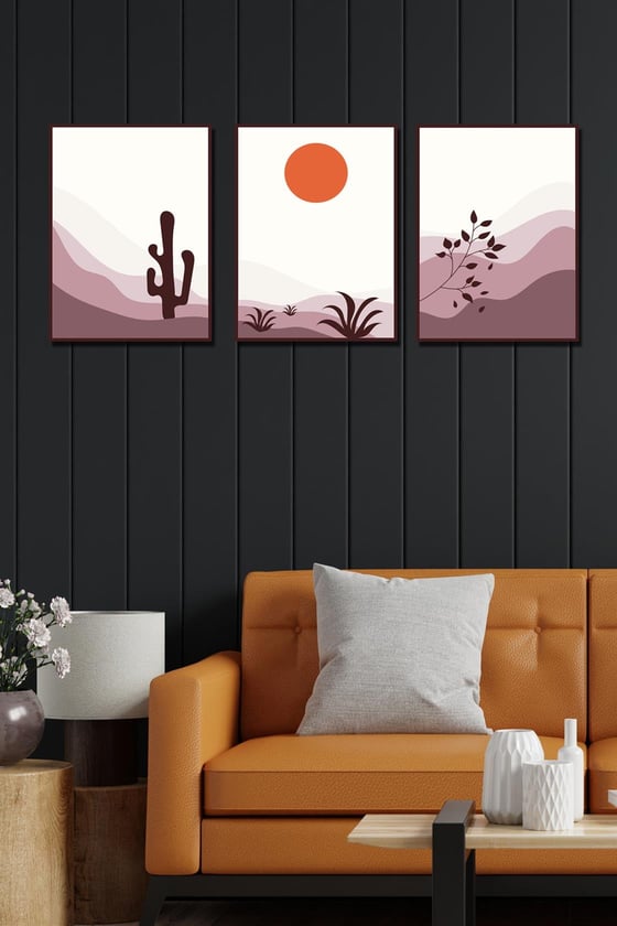 Günbatımı 3 parça Tablo seti