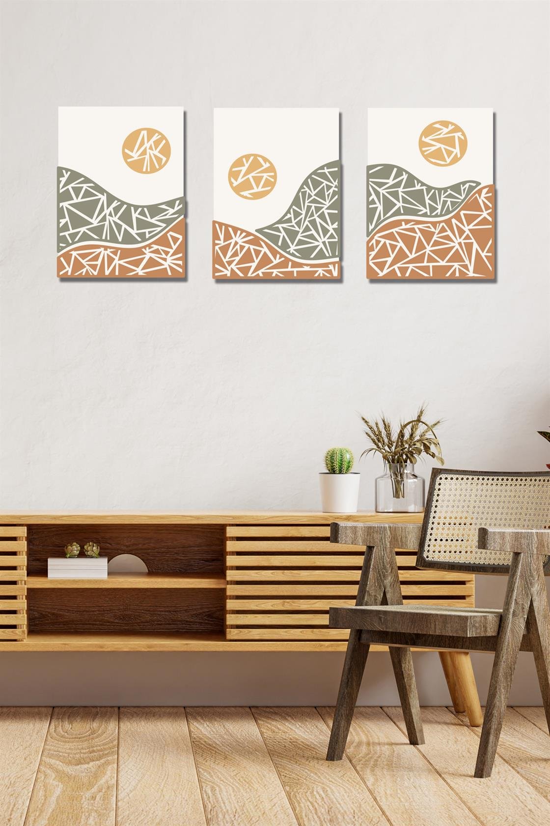 3'lü sanatsal tablo seti