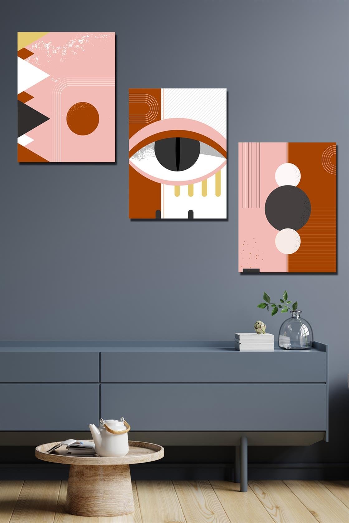 3 Parça modern tarzda dijital baskı tablo seti