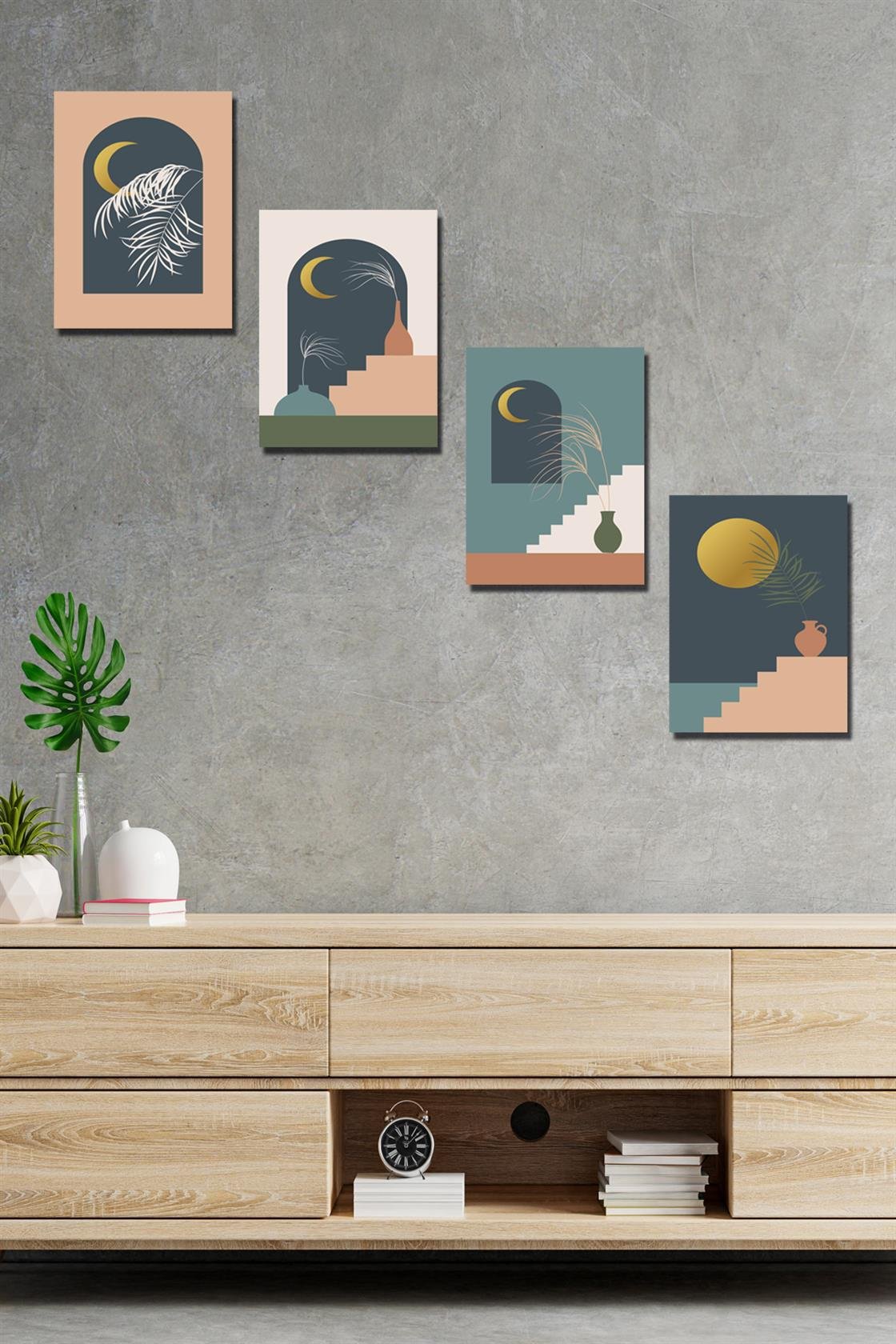 4 parça sanatsal tablo seti