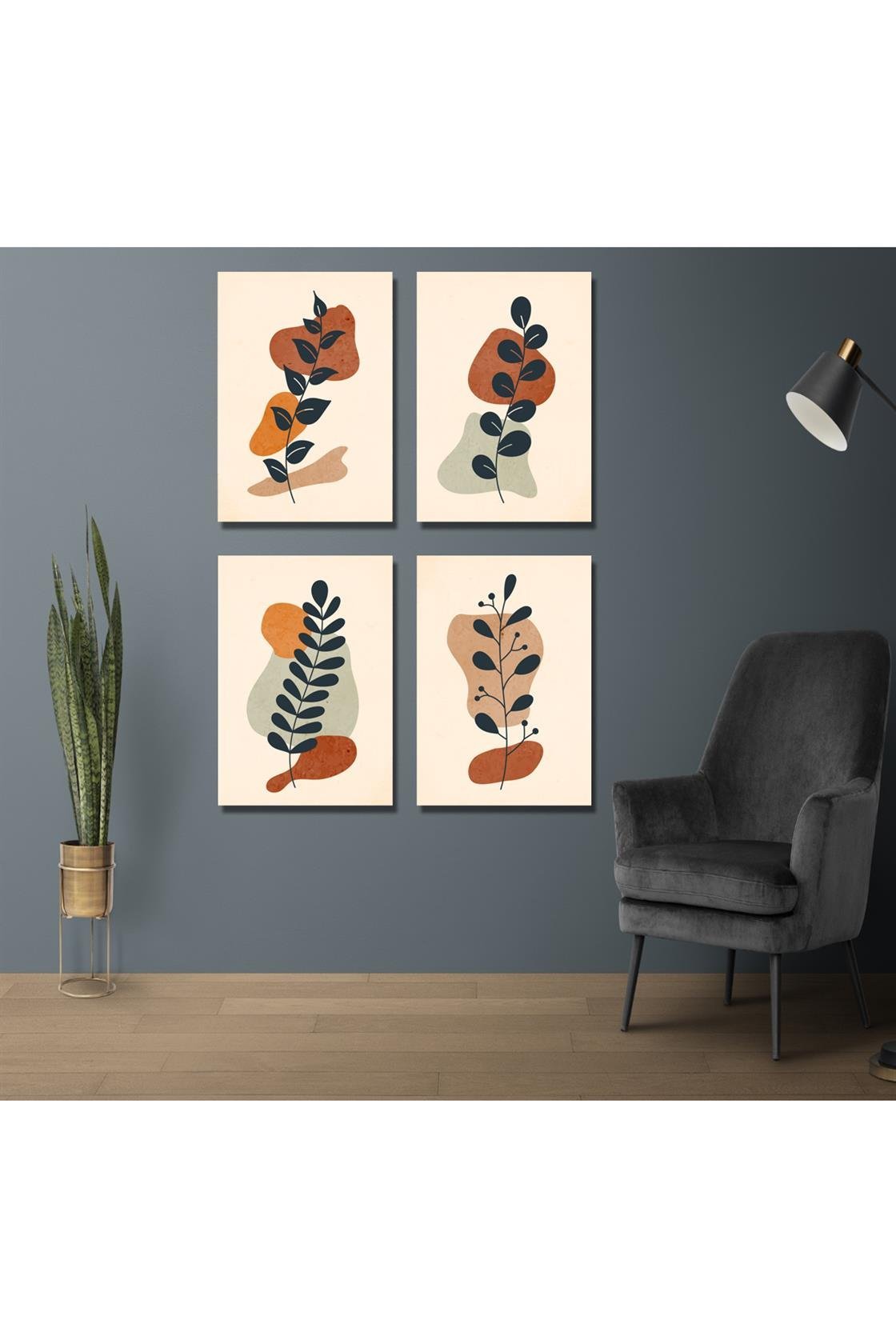 4'lü sanatsal tasarım tablo seti