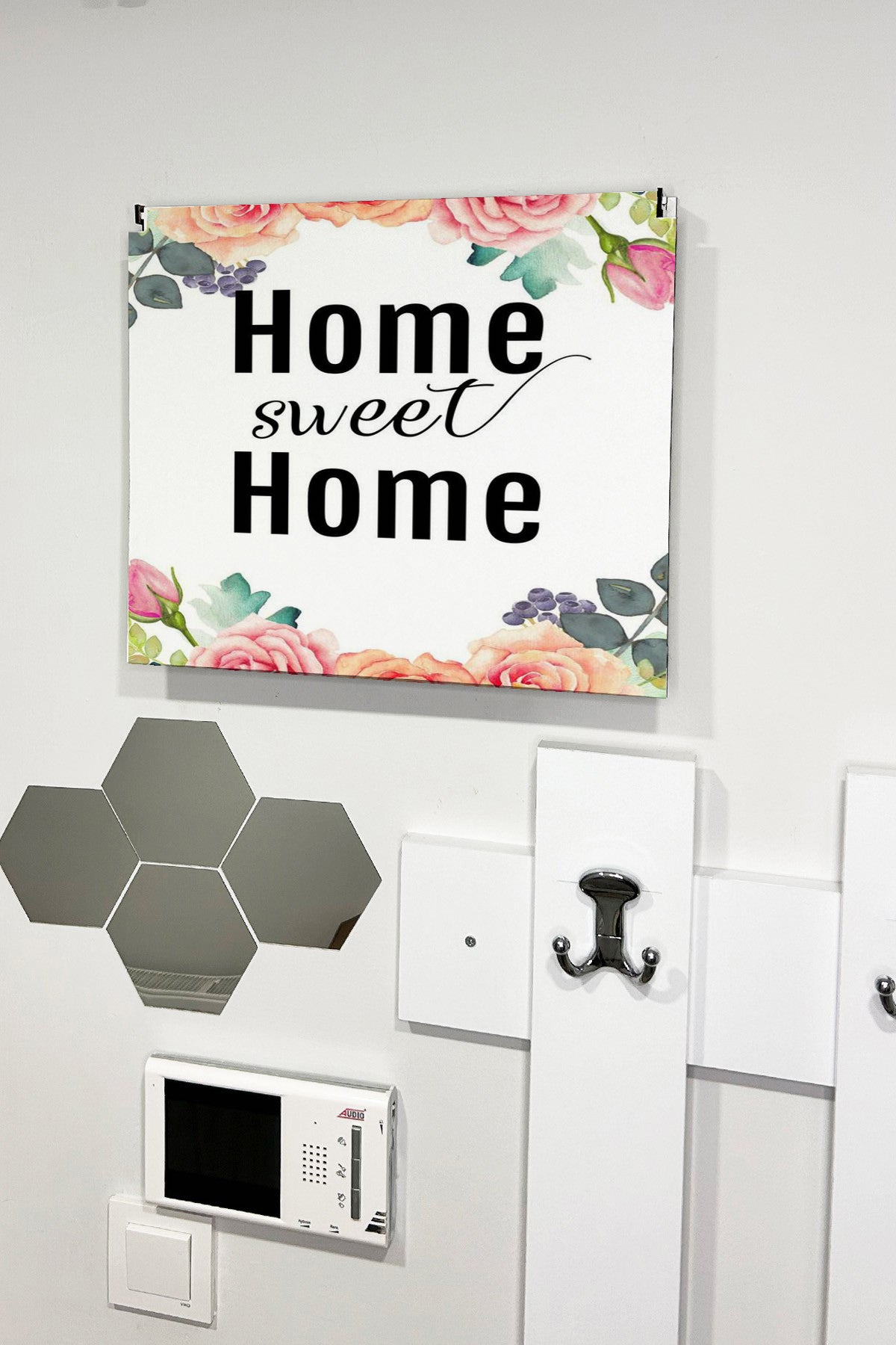 Home Sweet Home Görünümlü Ahşap Sigorta Saklama Kutusu