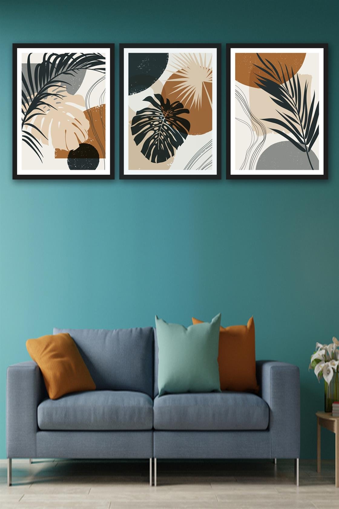 3 Parça Bohem Tarzında Mdf Tablo Seti