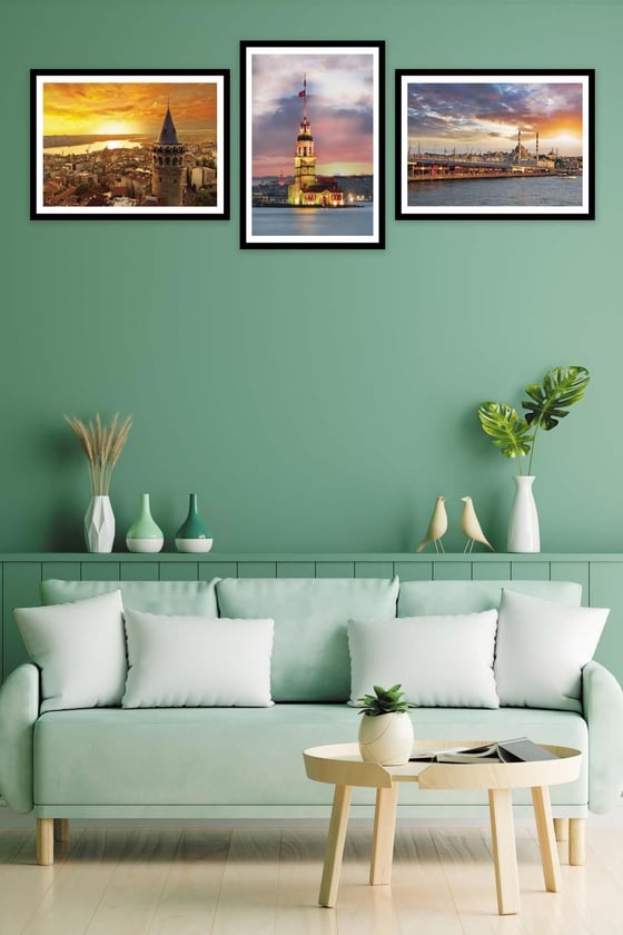 Galata Kulesi Ve Kız Kulesi Temalı Tablo Seti