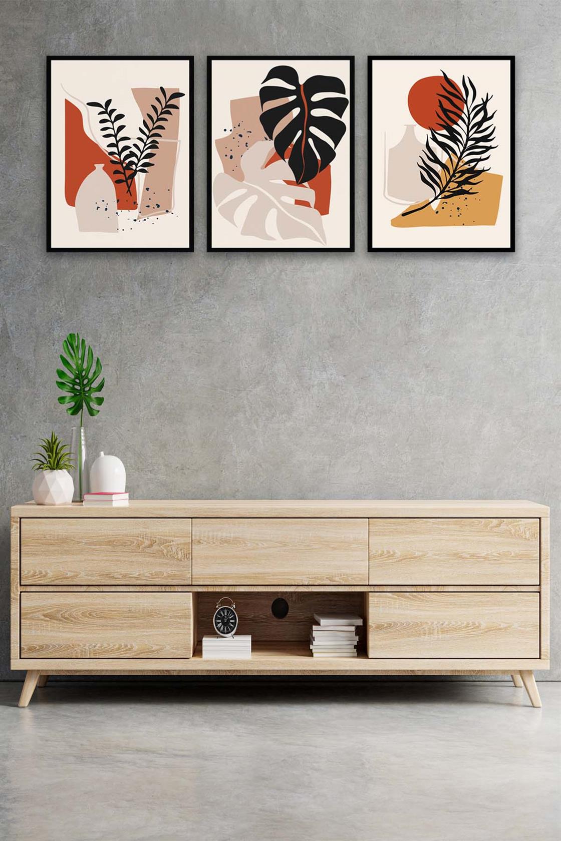 3 Parça Bohem Tarzda Sanatsal Tablo Seti