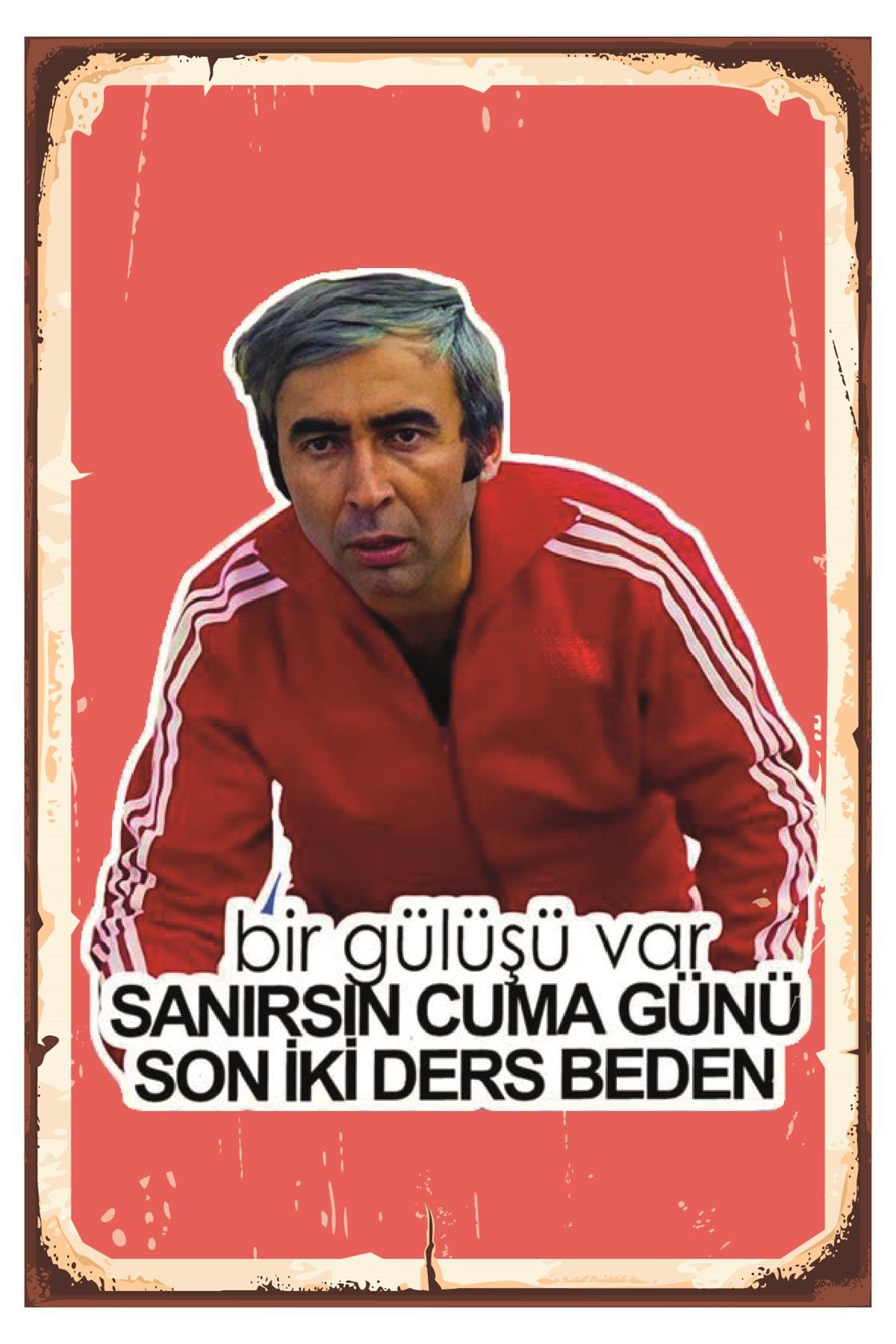 Bir Gülüşü Var Sanırsın Cuma Günü Ahşap Poster