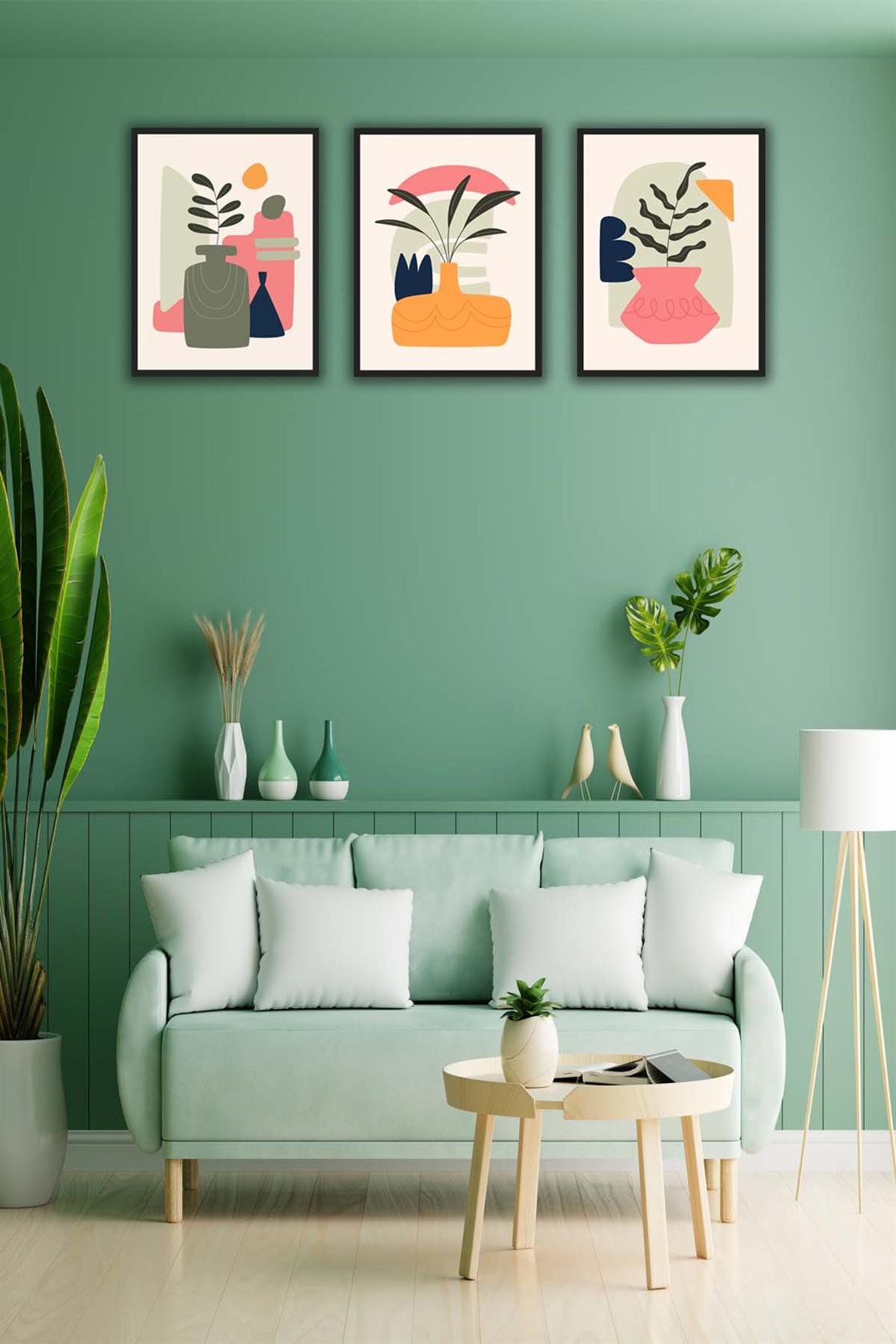 Sanatsal Modern Tarzda Çerçeve Görünümlü Tablo Seti