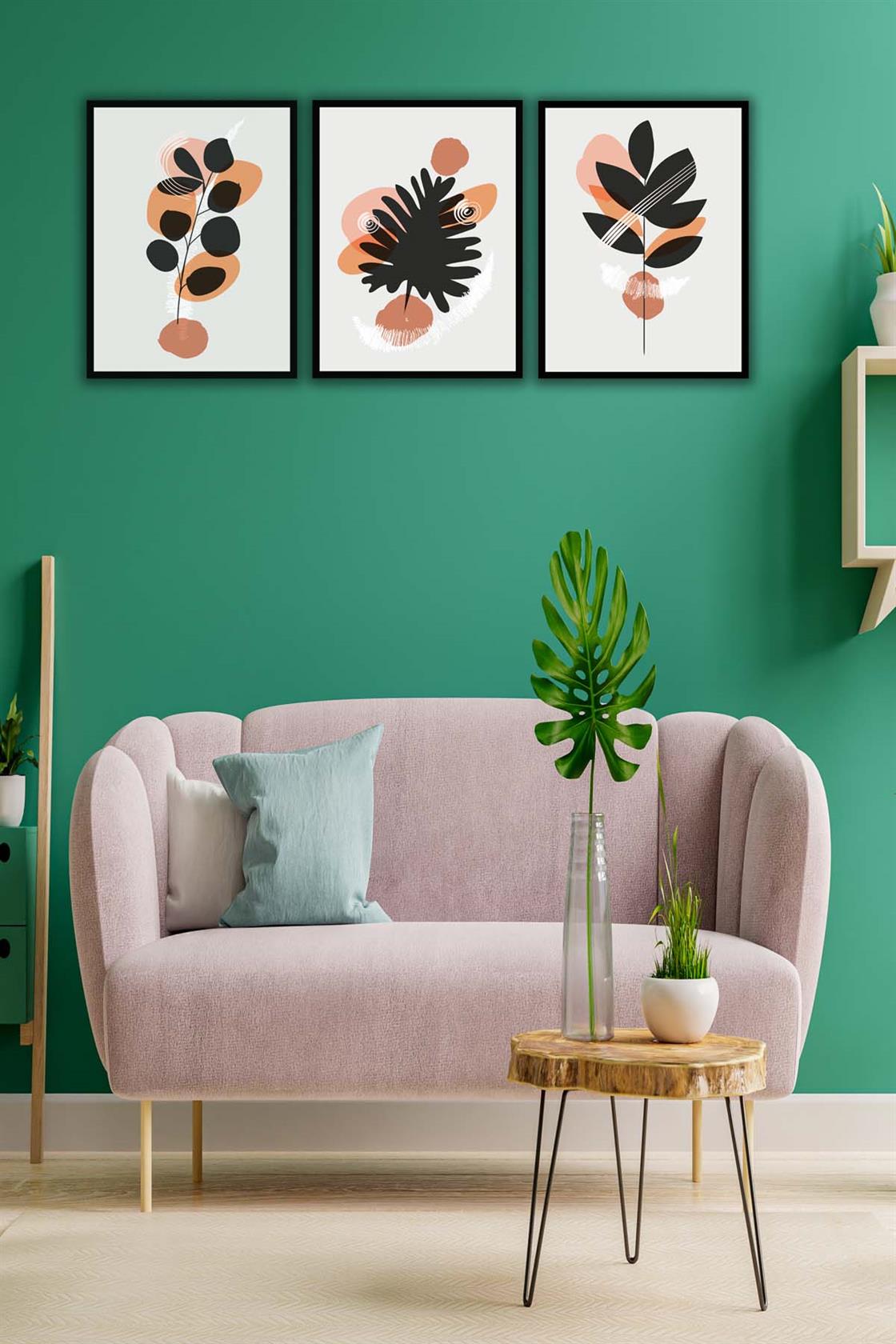 3 Parça Bohem Tarzı Sanatsal Tablo Seti