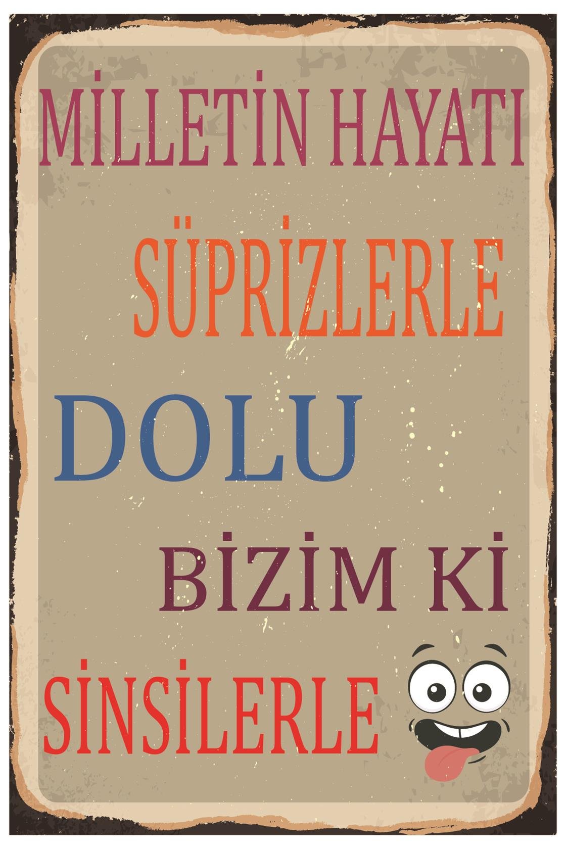 Milletin Hayatı Süprizlerle Dolu Ahşap Poster