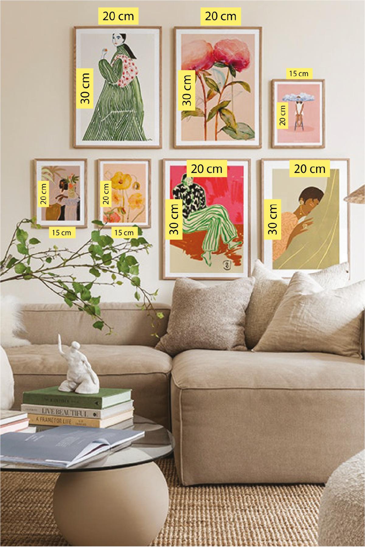 7 Parça Bohem Kadın Tarzında (AHŞAP ÇERÇEVE GÖRÜNÜMLÜ) Tablo Seti