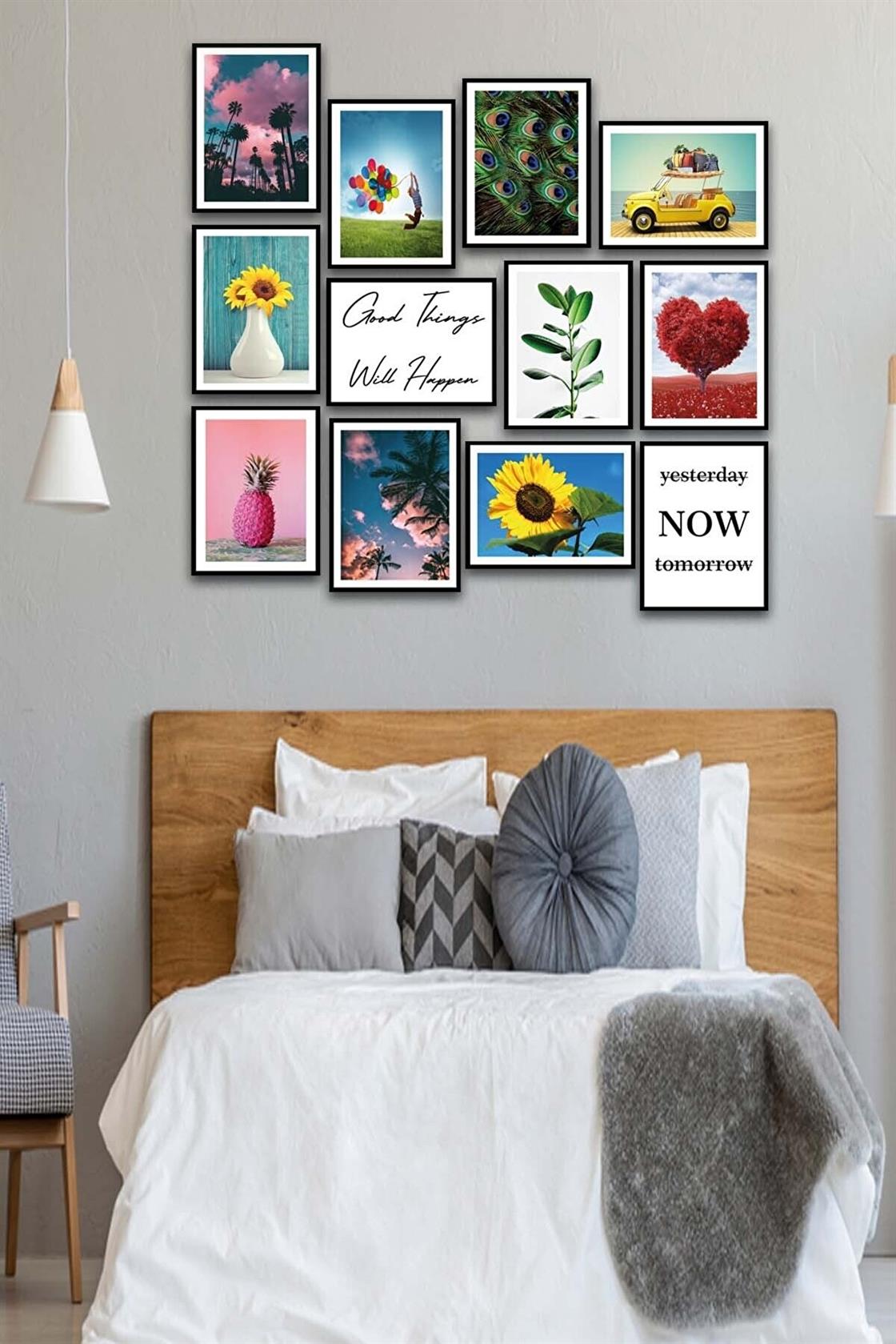 12 Parça Modern Tarzda Sanatsal Mdf Tablo Seti