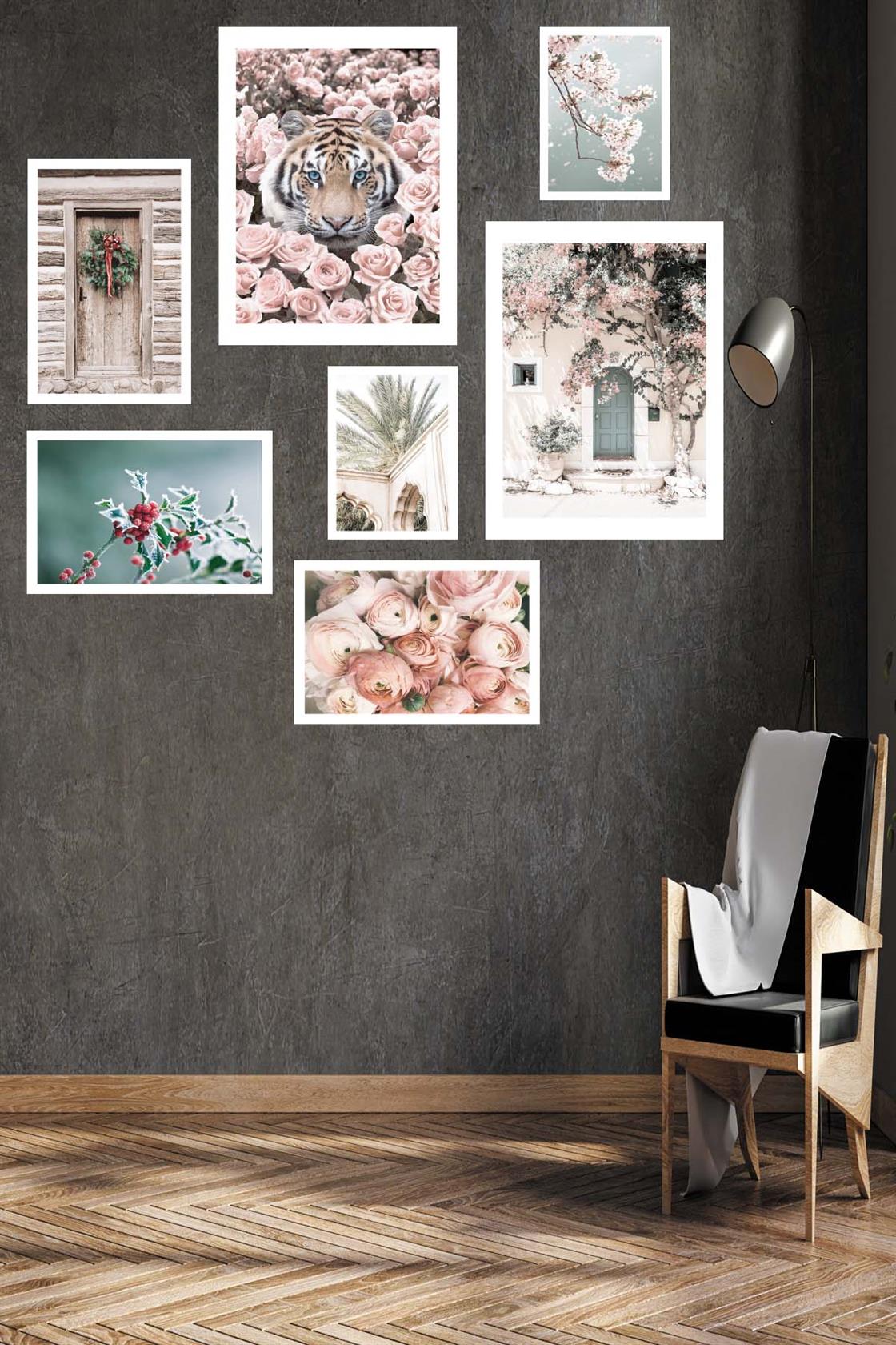 Kaplan Ve Gül Temalı Tablo Seti