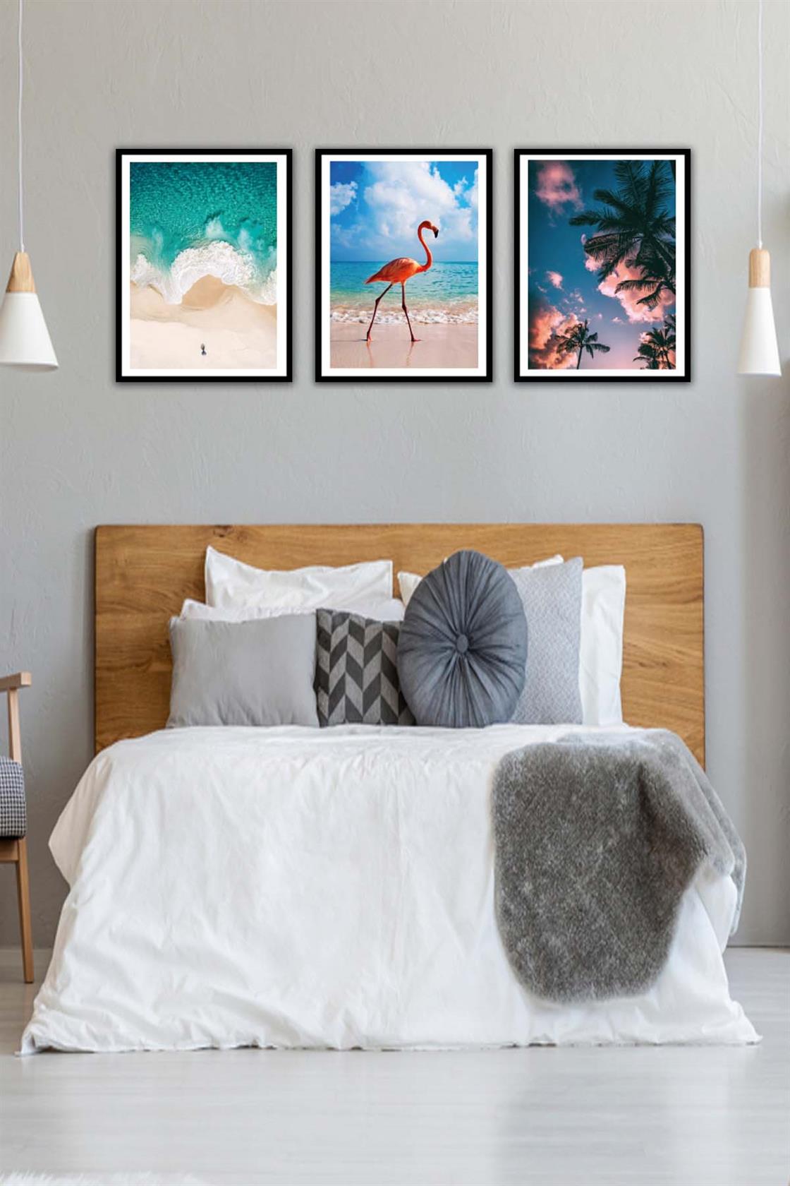 Modern Tarzda Siyah Çerçeve Görünümlü Tablo Seti