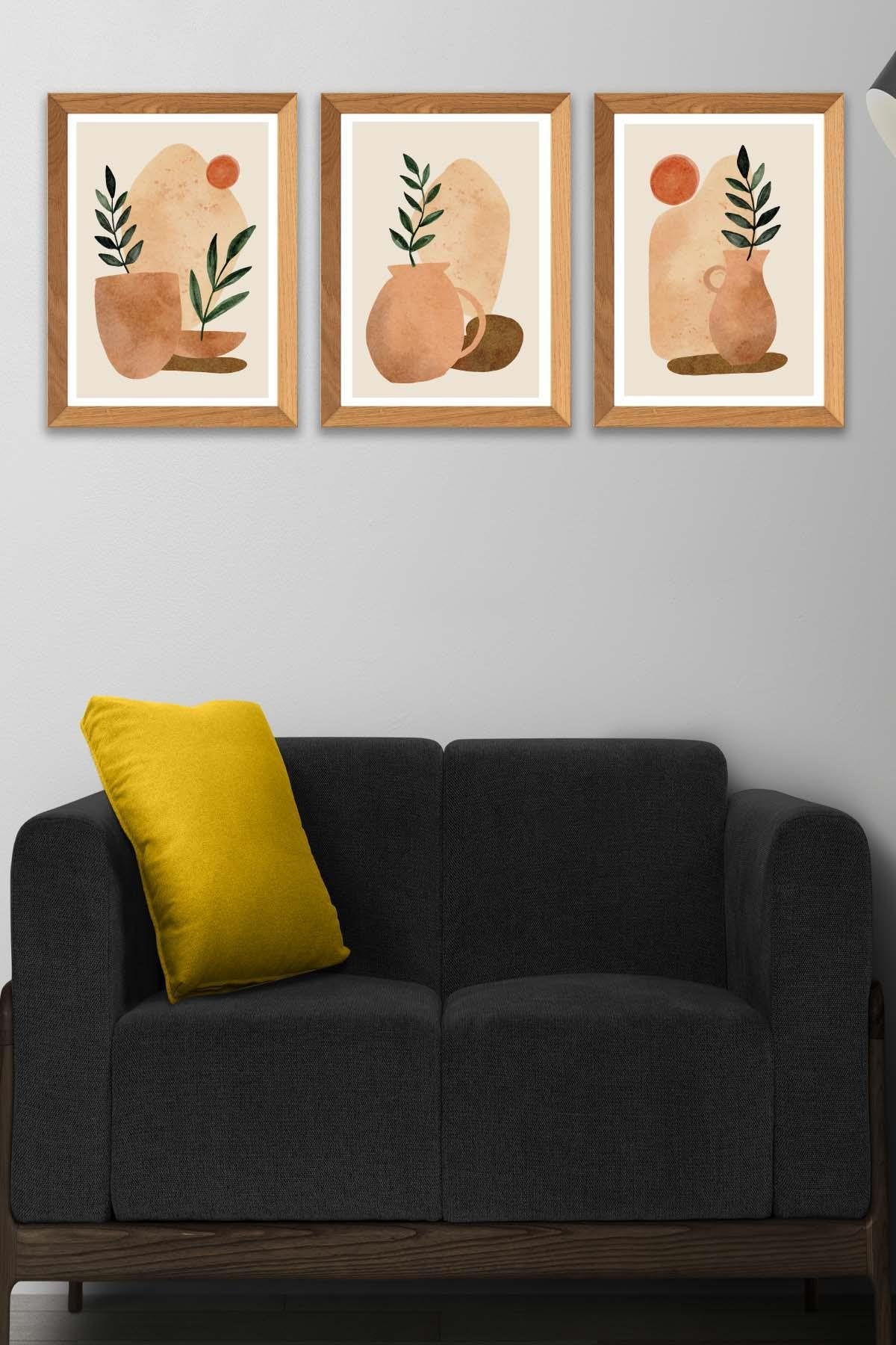 Bohem Ve Suluboya Tarzında Tablo Seti