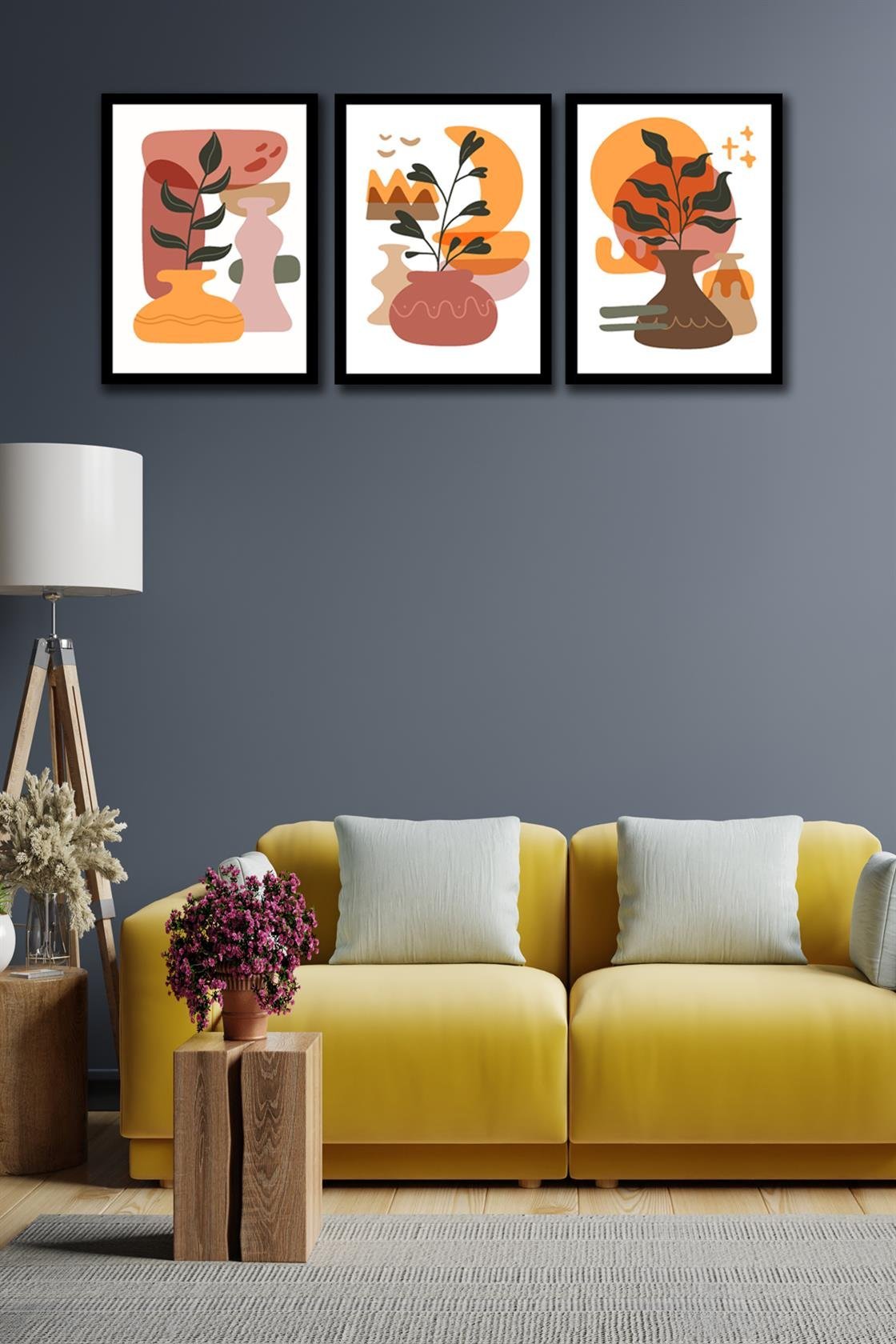 3 Parça Bohem Tarzda Tablo Seti