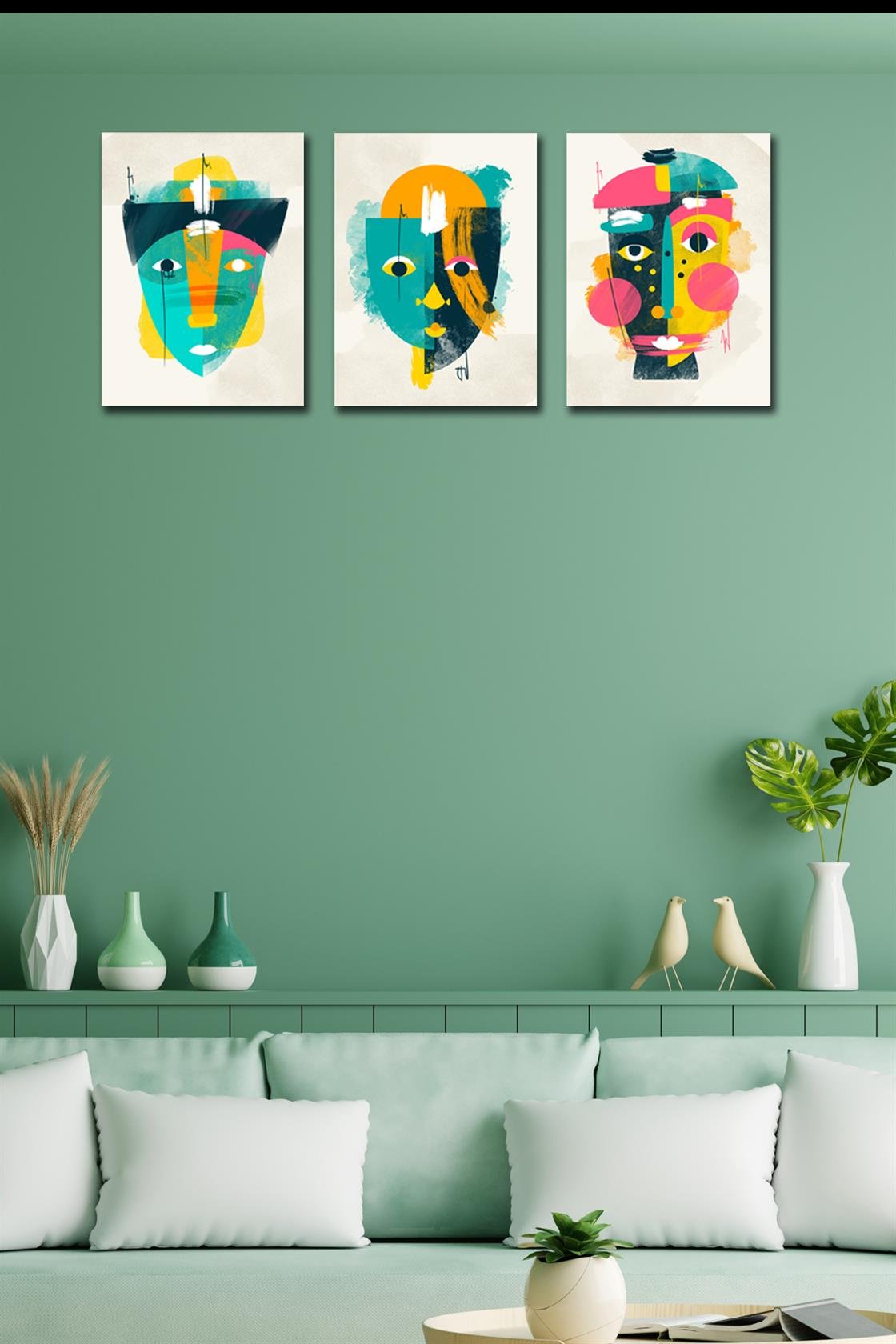 3 Parça Afrika Suliet Tablo Seti