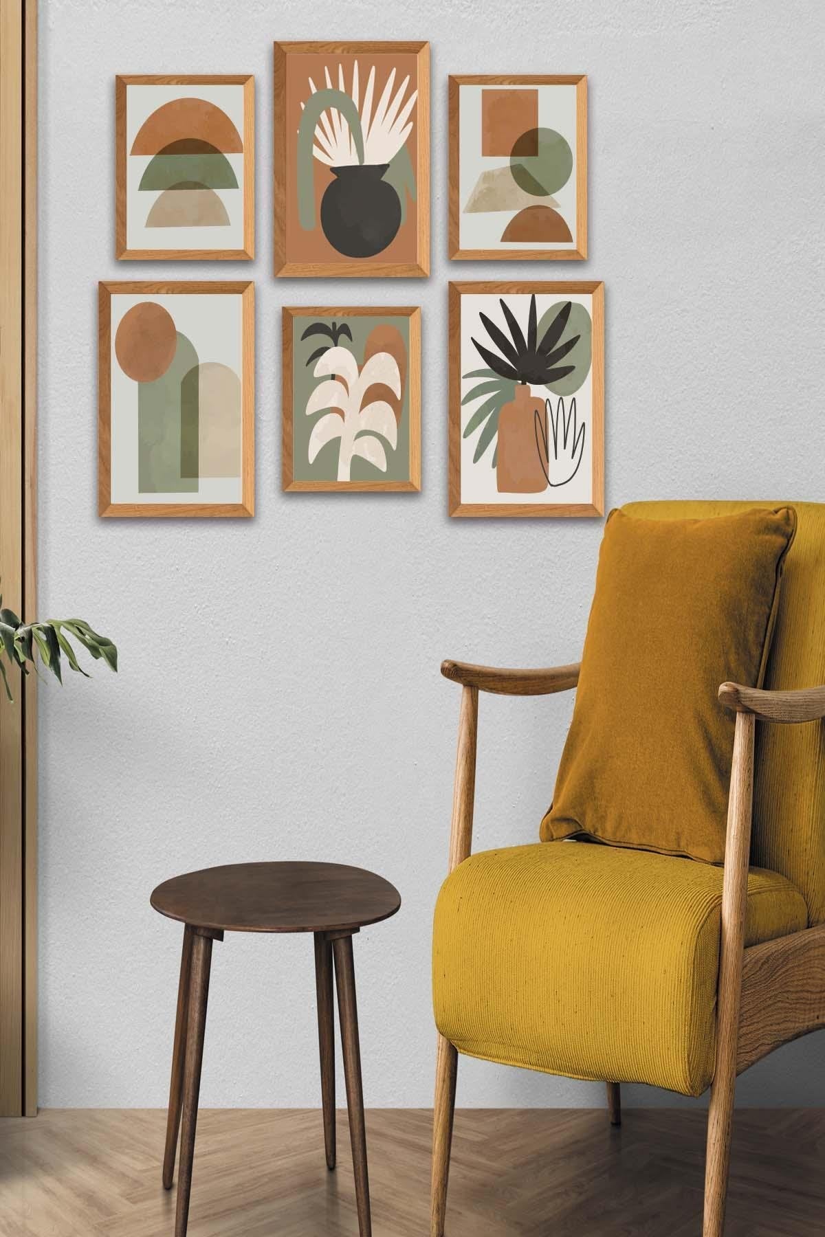 6 Parça Bohem Tarzında Tablo Seti