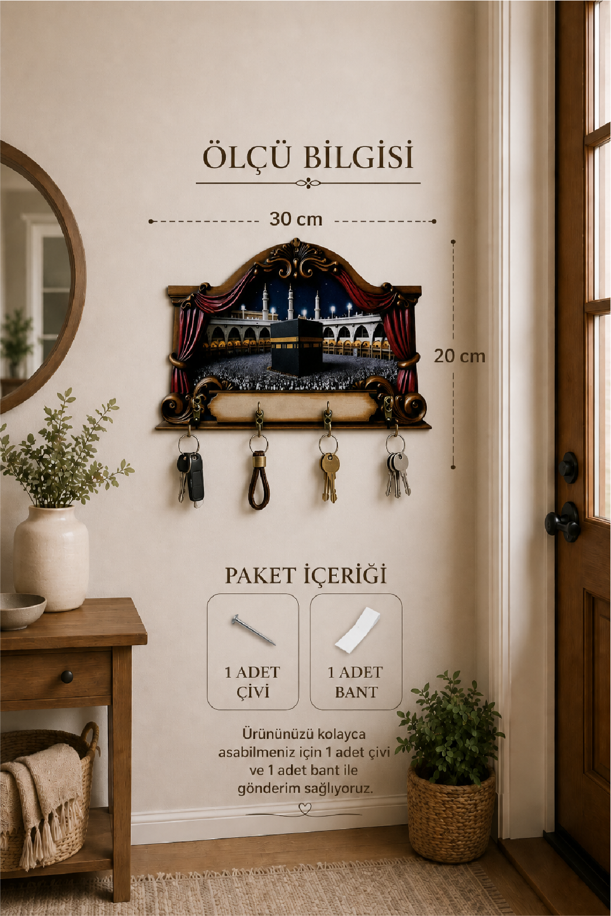 Kabe Temalı Dekoratif Duvar Askılı Anahtarlık
