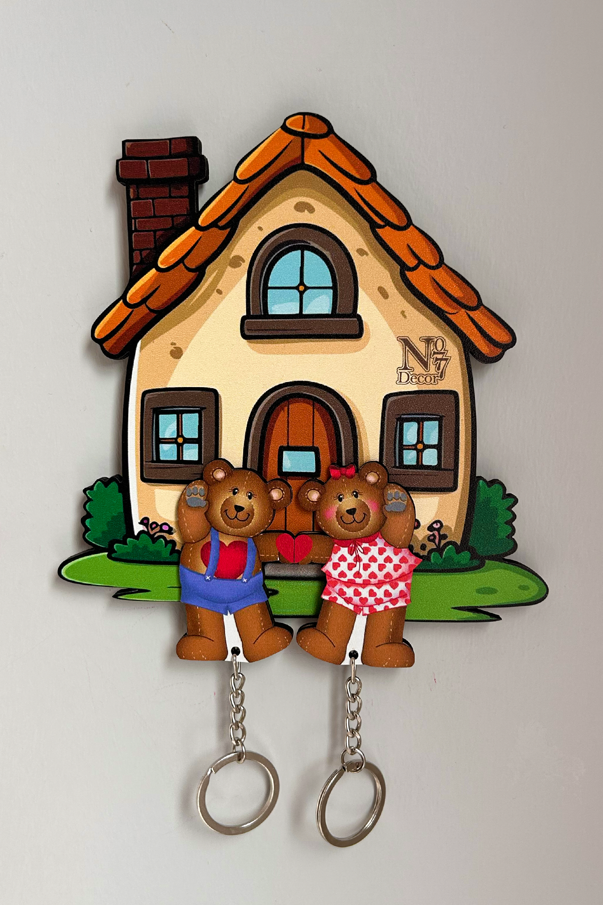 Kişiye Özel Çift & Aile İsimli Duvar Askılı Ahşap Anahtarlık