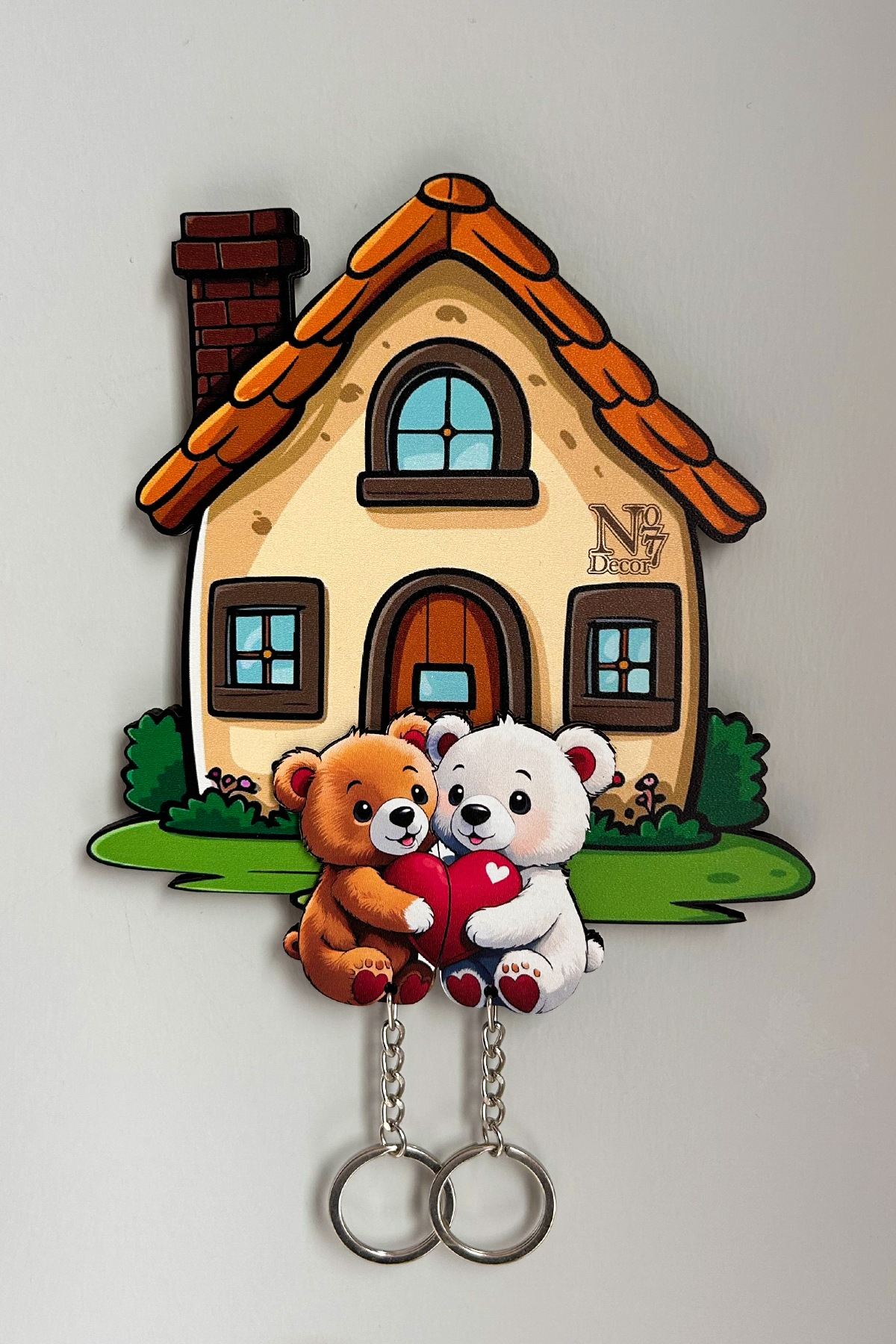 Kişiye Özel Çift & Aile İsimli Duvar Askılı Ahşap Anahtarlık