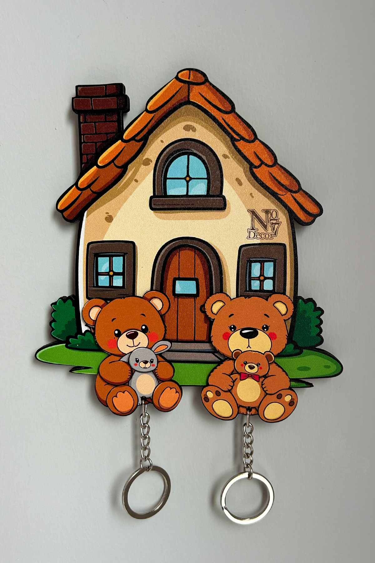 Kişiye Özel Çift & Aile İsimli Duvar Askılı Ahşap Anahtarlık