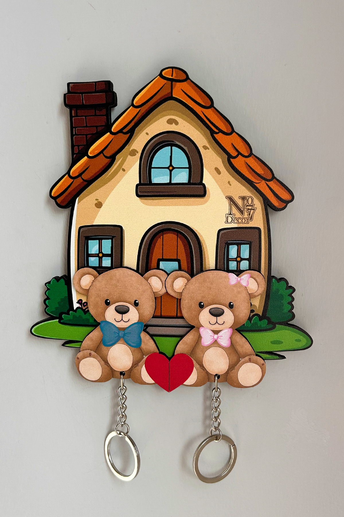 Kişiye Özel Çift & Aile İsimli Duvar Askılı Ahşap Anahtarlık