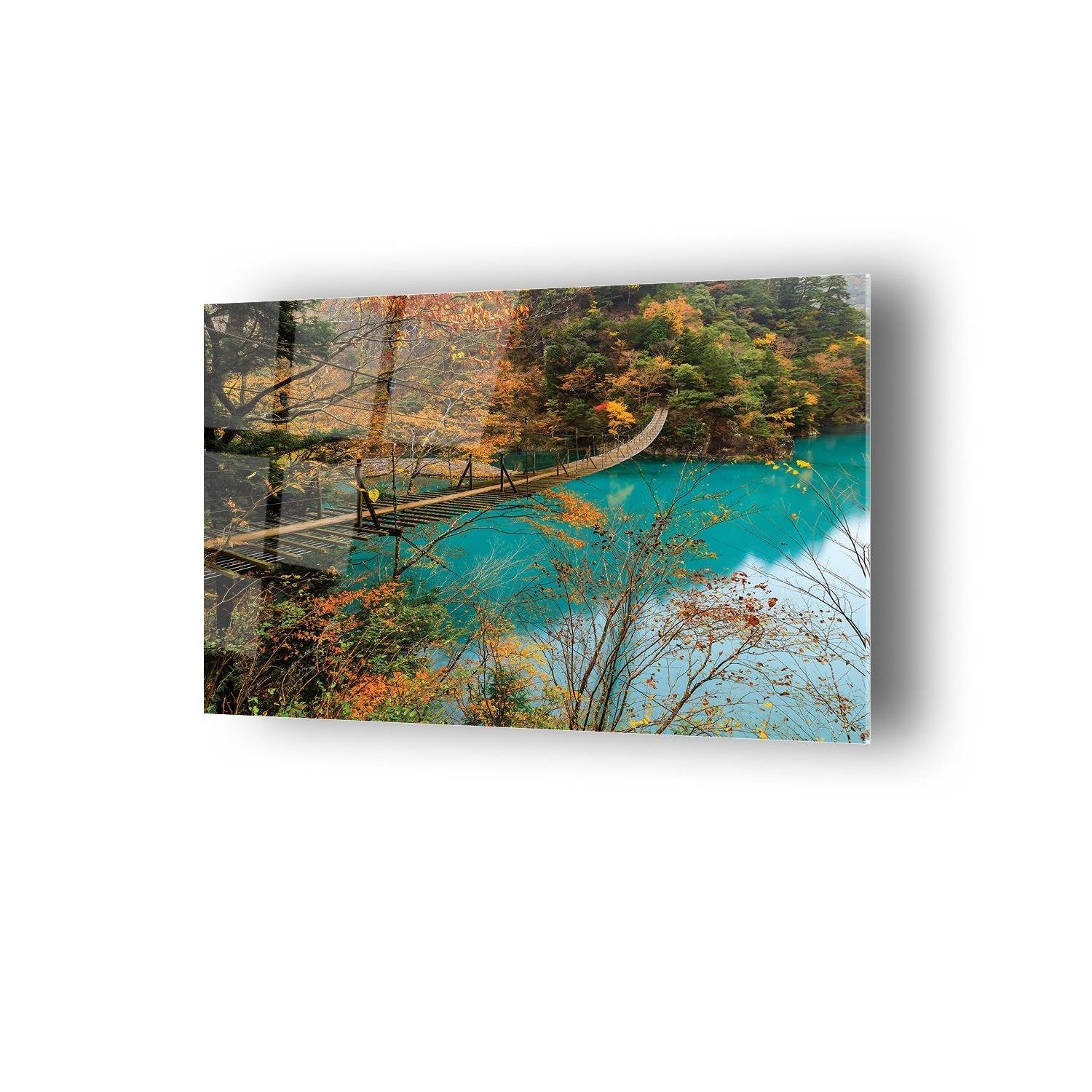 Ahşap Köprü Temalı Cam Tablo