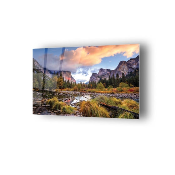 Dağ Manzarası Temalı Cam Tablo