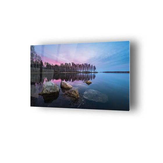 Göl Manzarası Temalı Cam Tablo