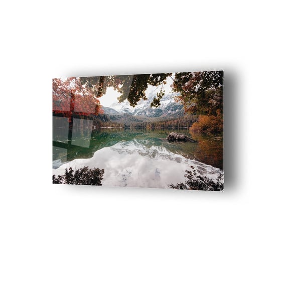 Göl Ve Sonbahar Temalı Cam Tablo