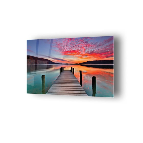 Kızıl Bulutlar Gün Batımı Temalı Cam Tablo