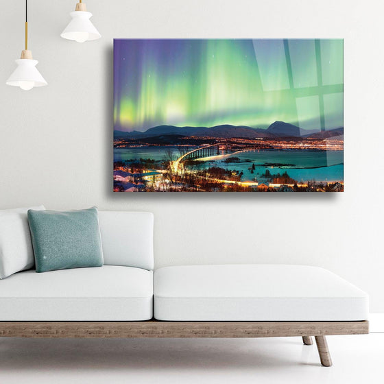 Kuzey Işıkları Temalı Cam Tablo