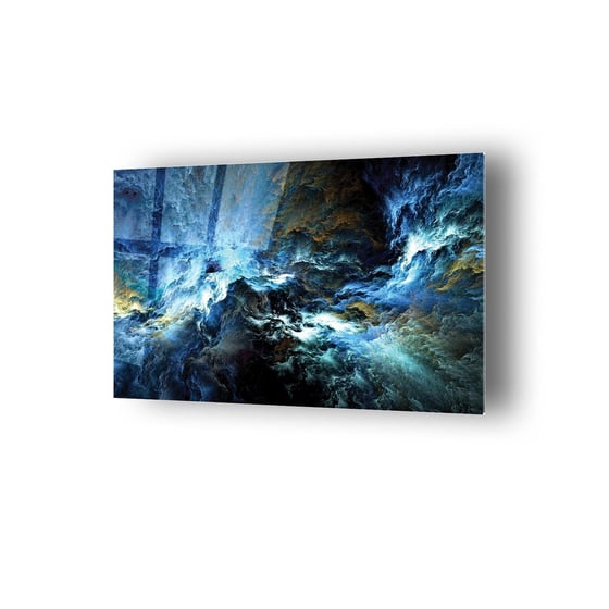Mavi Dalgalar Temalı Dayanıklı Cam Tablo