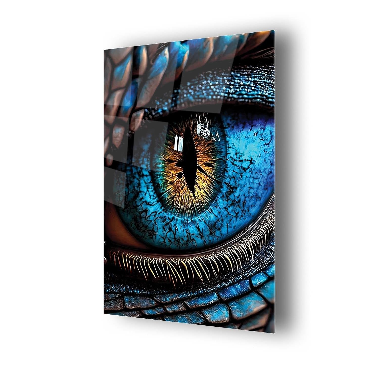 Mavi Kartal Gözü İris Dayanıklı Cam Tablo