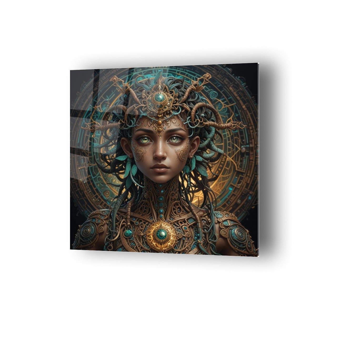 Medusa Temalı Cam Tablo