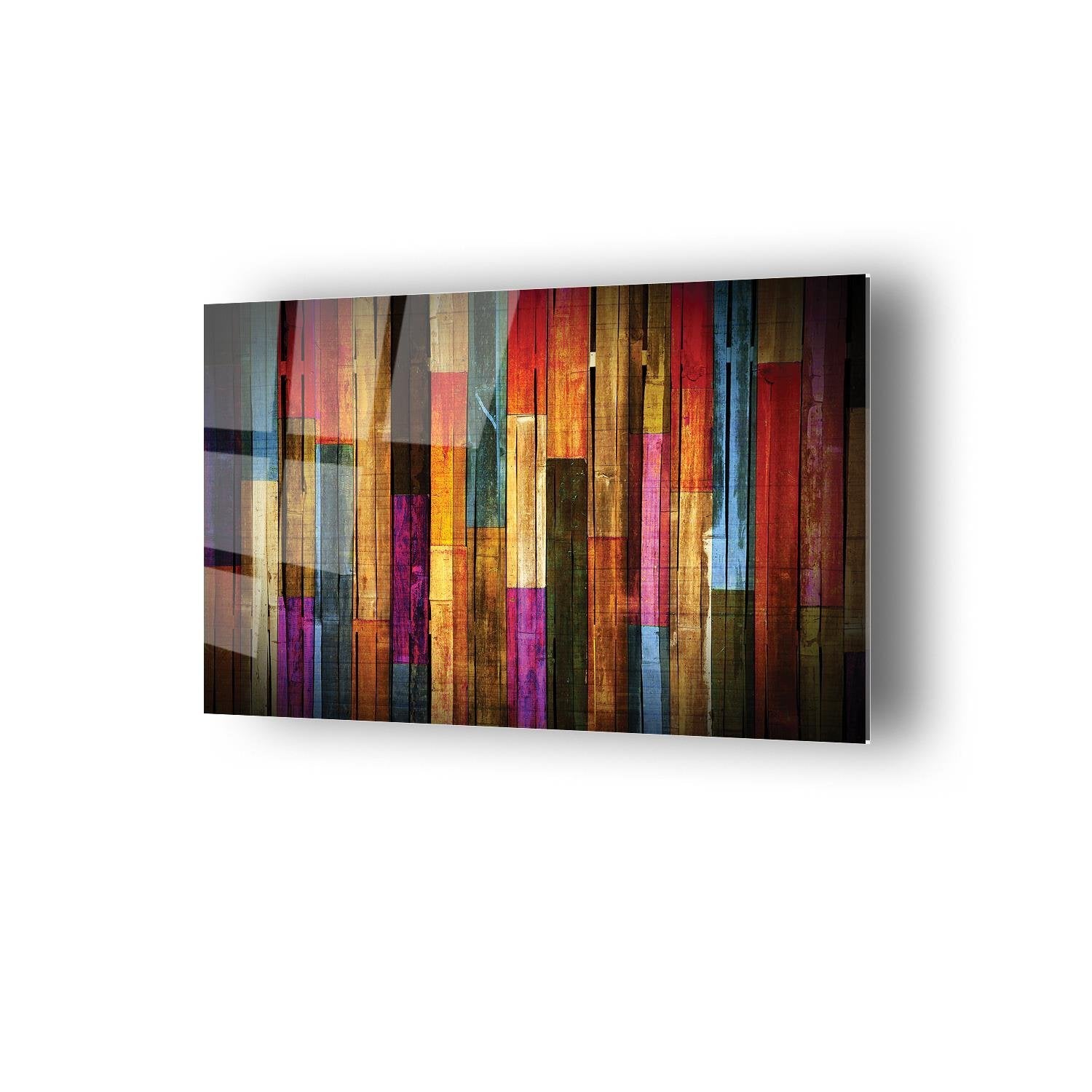 Renkli Çitler Temalı Cam Tablo