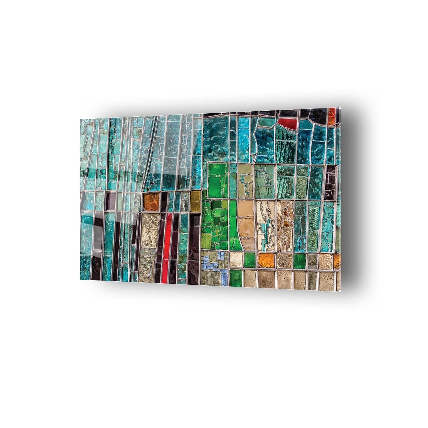 Renkli Kırık Camlar Temalı Dayanıklı Cam Tablo